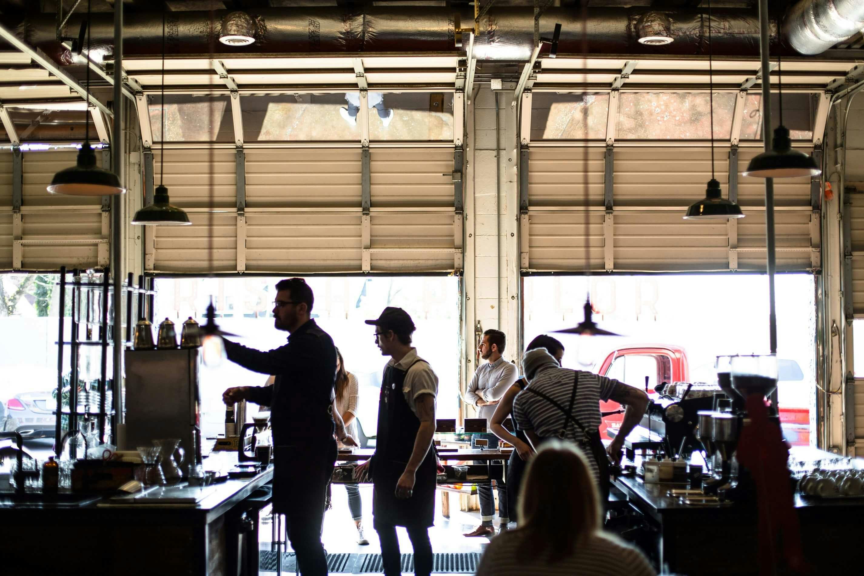 workers in a coffee shop