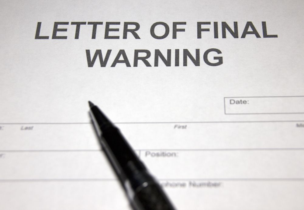 Final warning letter